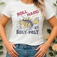 Roll Hard Live Free Roly Poly Wild West Rodeo Cowboy Women's T-Shirt thumb 2