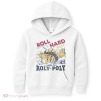 Roll Hard Live Free Roly Poly Wild West Rodeo Cowboy Kids Hoodie thumb 0