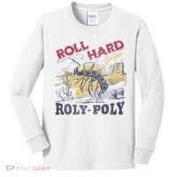 Roll Hard Live Free Roly Poly Wild West Rodeo Cowboy Kids Long Sleeve Shirt thumb 0