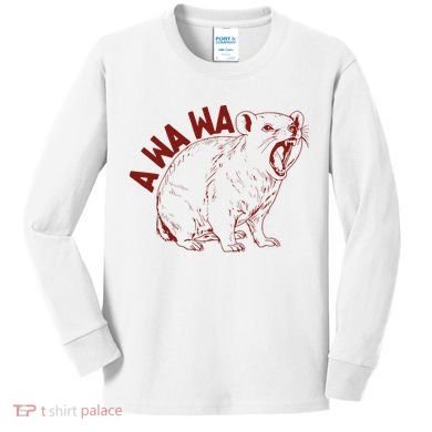 Rock Hyrax Lover Awawa Funny Groundhog Dassi Kids Long Sleeve Shirt