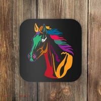 Rainbow Horse Lover Cute Coaster thumb 0