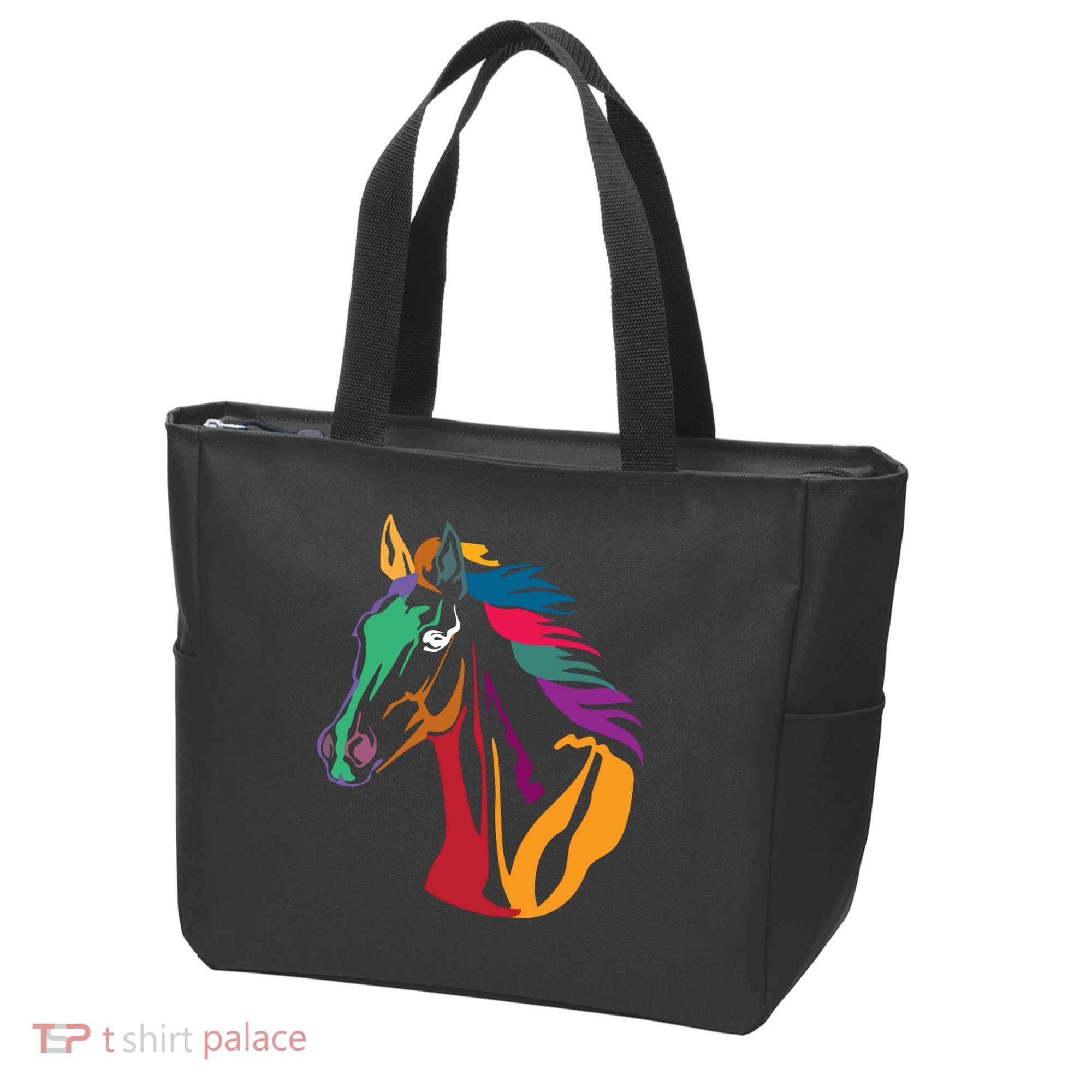 Rainbow Horse Lover Cute Tote Bag