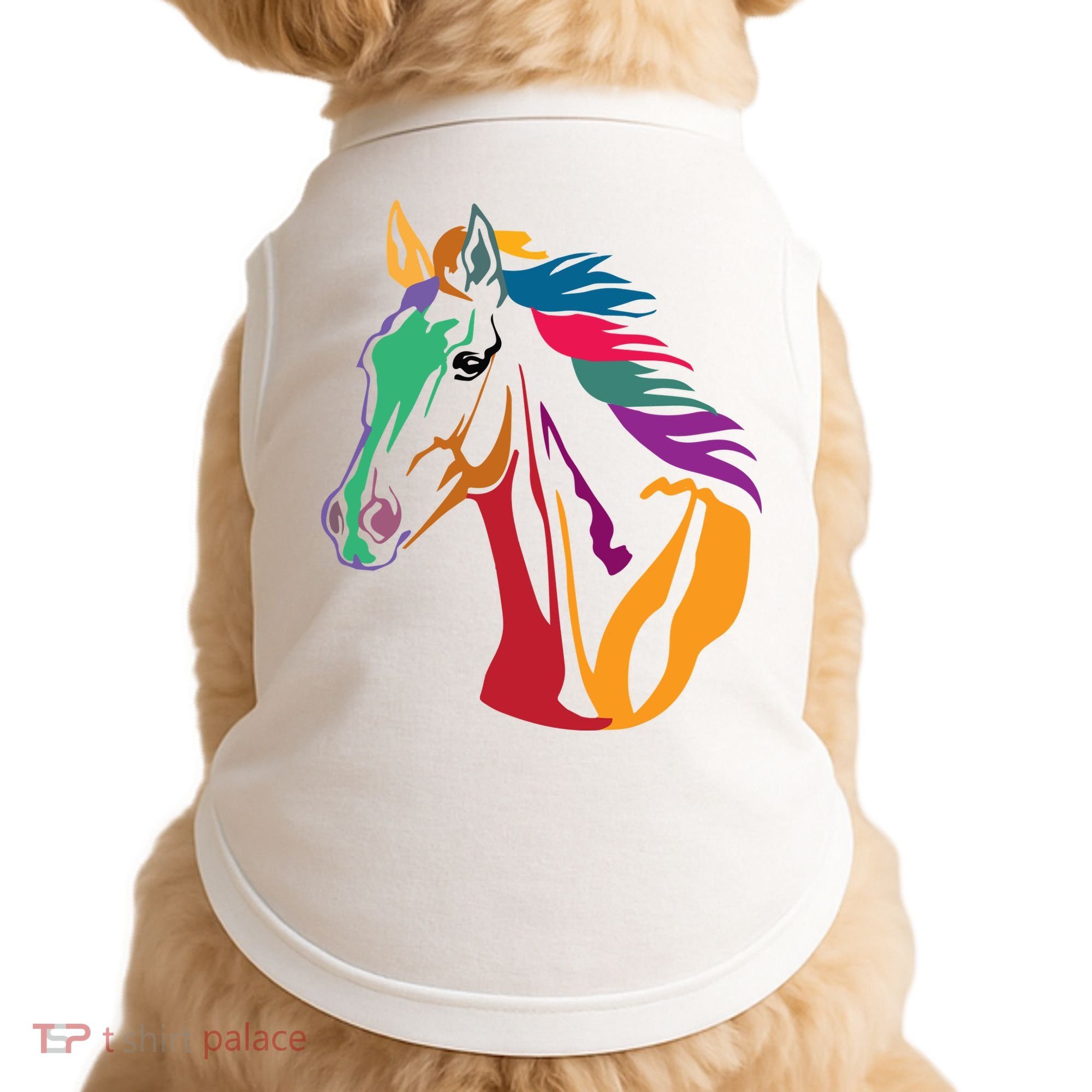 Rainbow Horse Lover Cute Doggie Tank