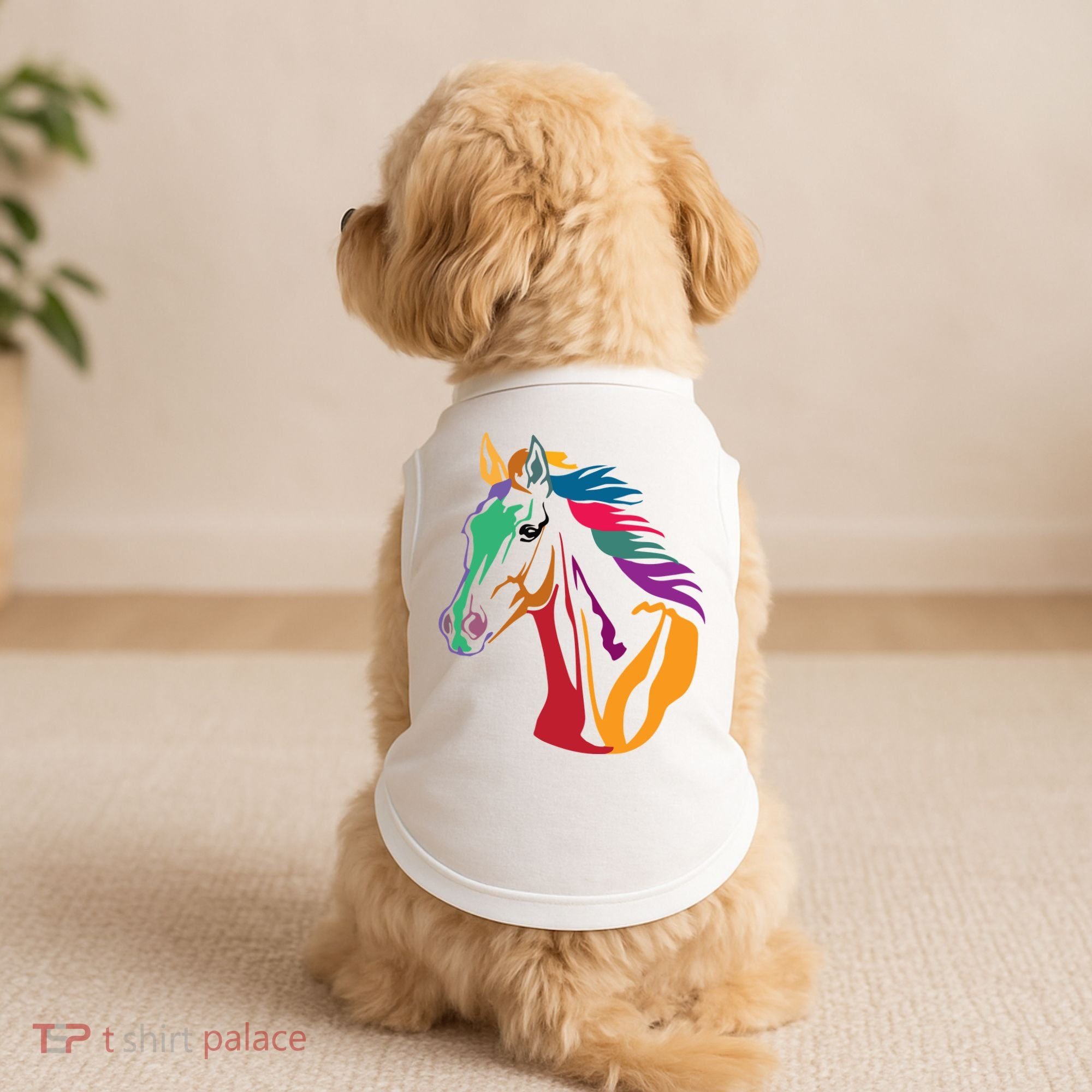 Rainbow Horse Lover Cute Doggie Tank
