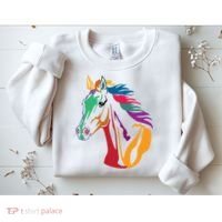 Rainbow Horse Lover Cute Sweatshirt thumb 2