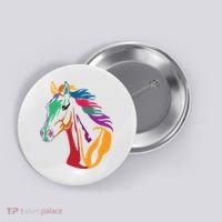Rainbow Horse Lover Cute Button thumb 0