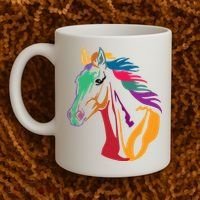 Rainbow Horse Lover Cute Coffee Mug thumb 2
