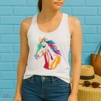 Rainbow Horse Lover Cute Women's Tank Top thumb 2