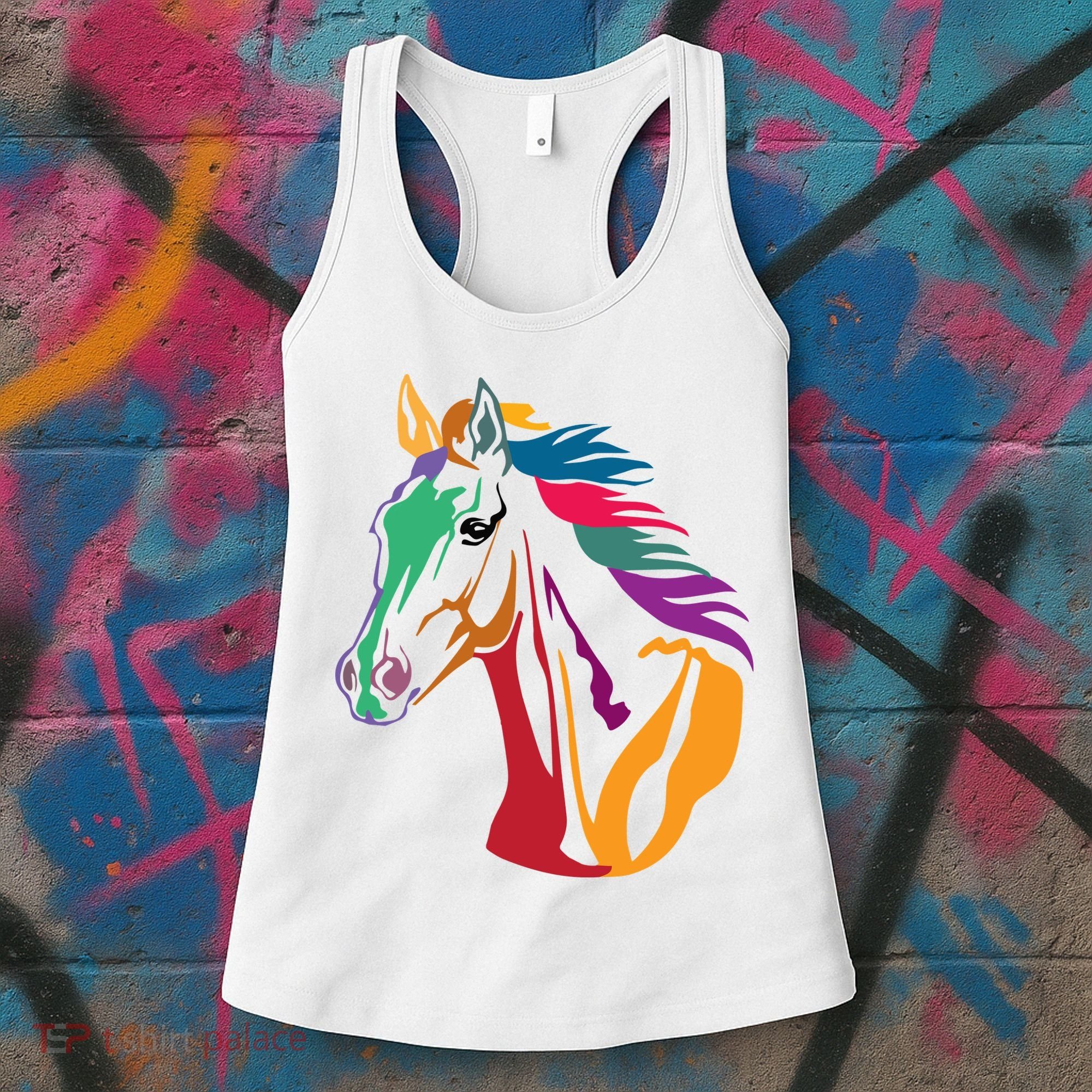 Rainbow Horse Lover Cute Women's Tank Top