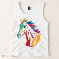 Rainbow Horse Lover Cute Tank Top thumb 2