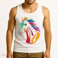 Rainbow Horse Lover Cute Tank Top thumb 3