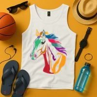Rainbow Horse Lover Cute Tank Top thumb 4