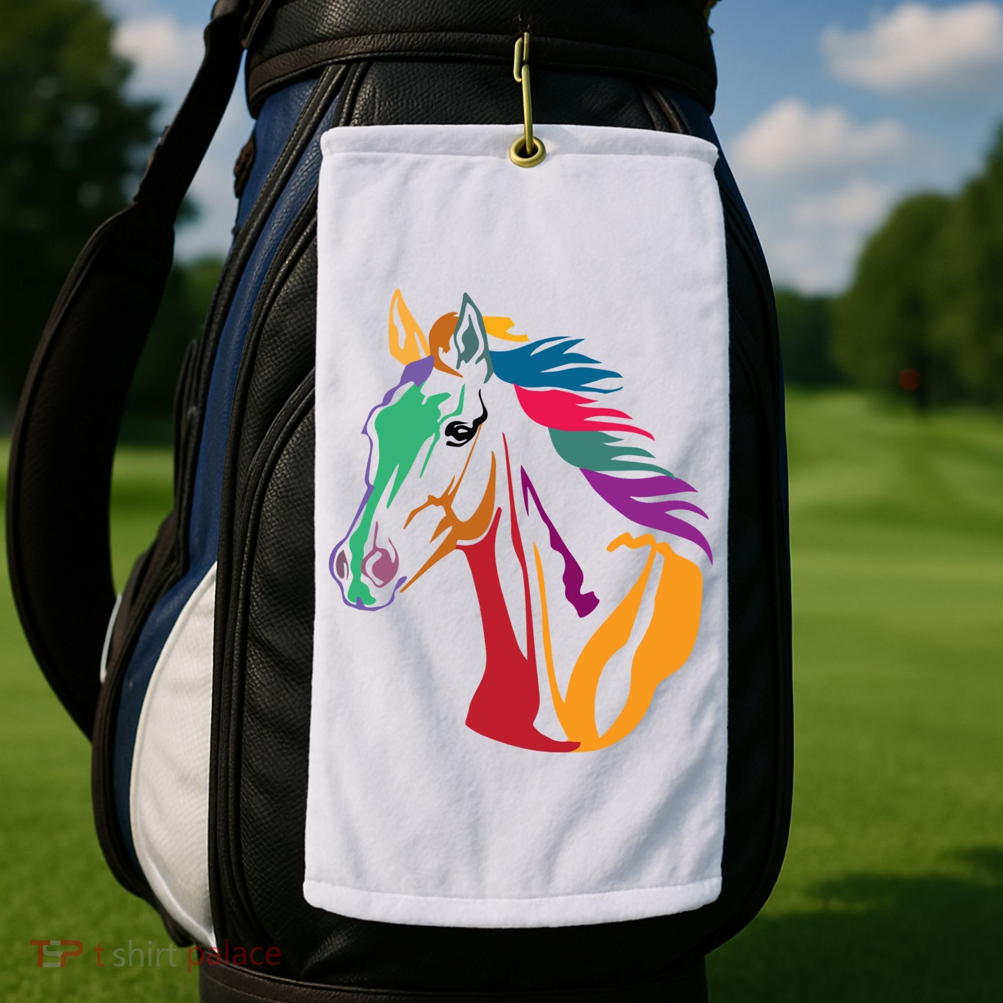 Rainbow Horse Lover Cute Golf Towel