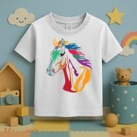 Rainbow Horse Lover Cute Toddler T-Shirt thumb 3