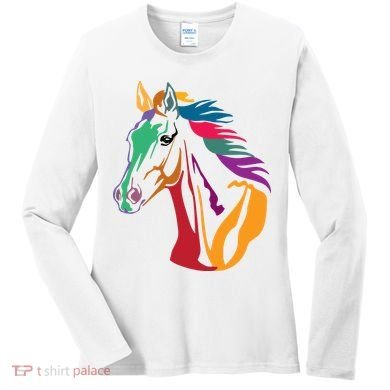 Rainbow Horse Lover Cute Women's Long Sleeve Shirt
