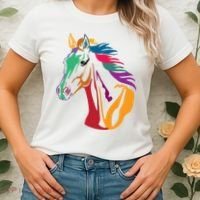Rainbow Horse Lover Cute Women's T-Shirt thumb 2