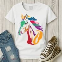 Rainbow Horse Lover Cute Women's T-Shirt thumb 3