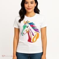 Rainbow Horse Lover Cute Women's T-Shirt thumb 4