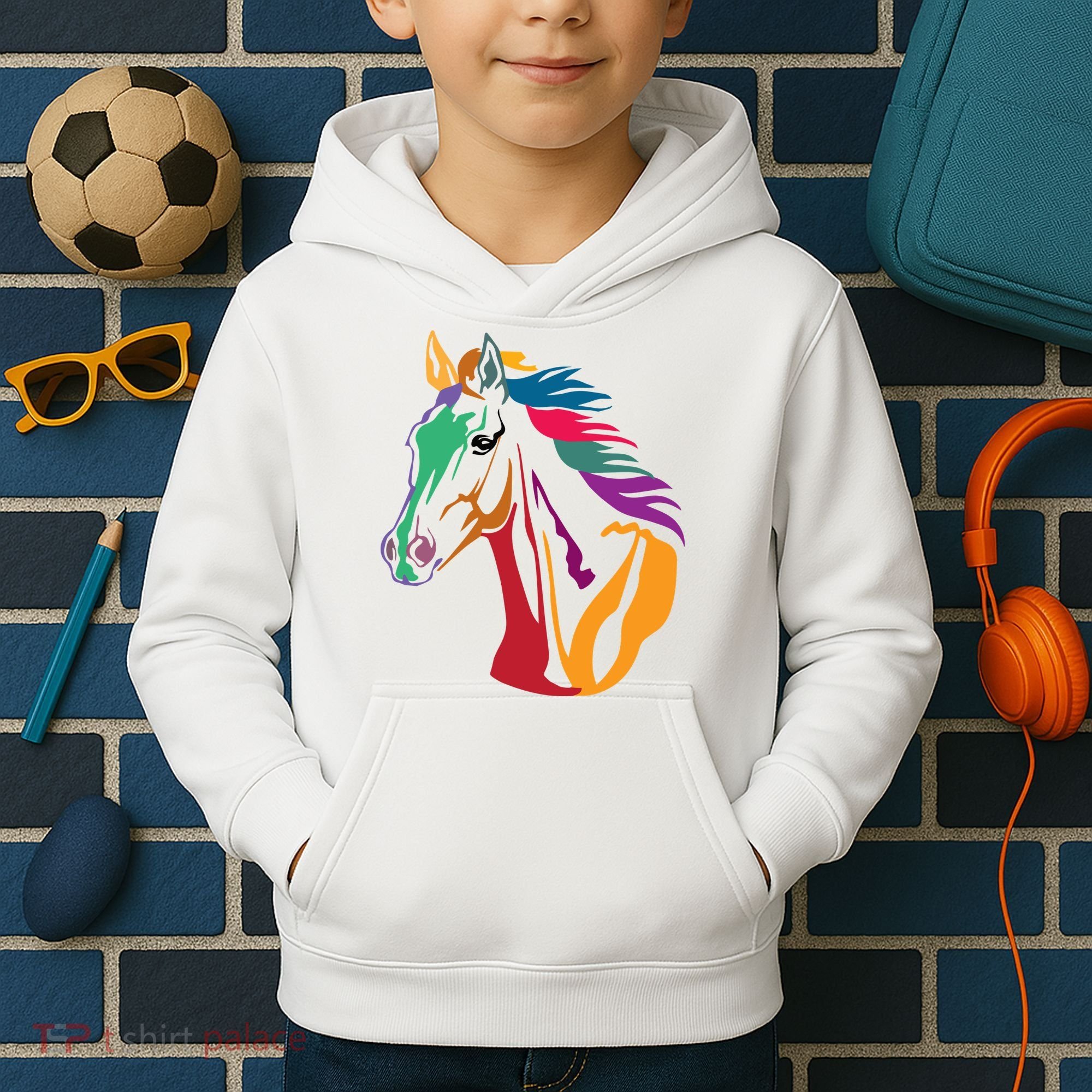 Rainbow Horse Lover Cute Kids Hoodie
