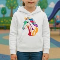 Rainbow Horse Lover Cute Kids Hoodie thumb 3