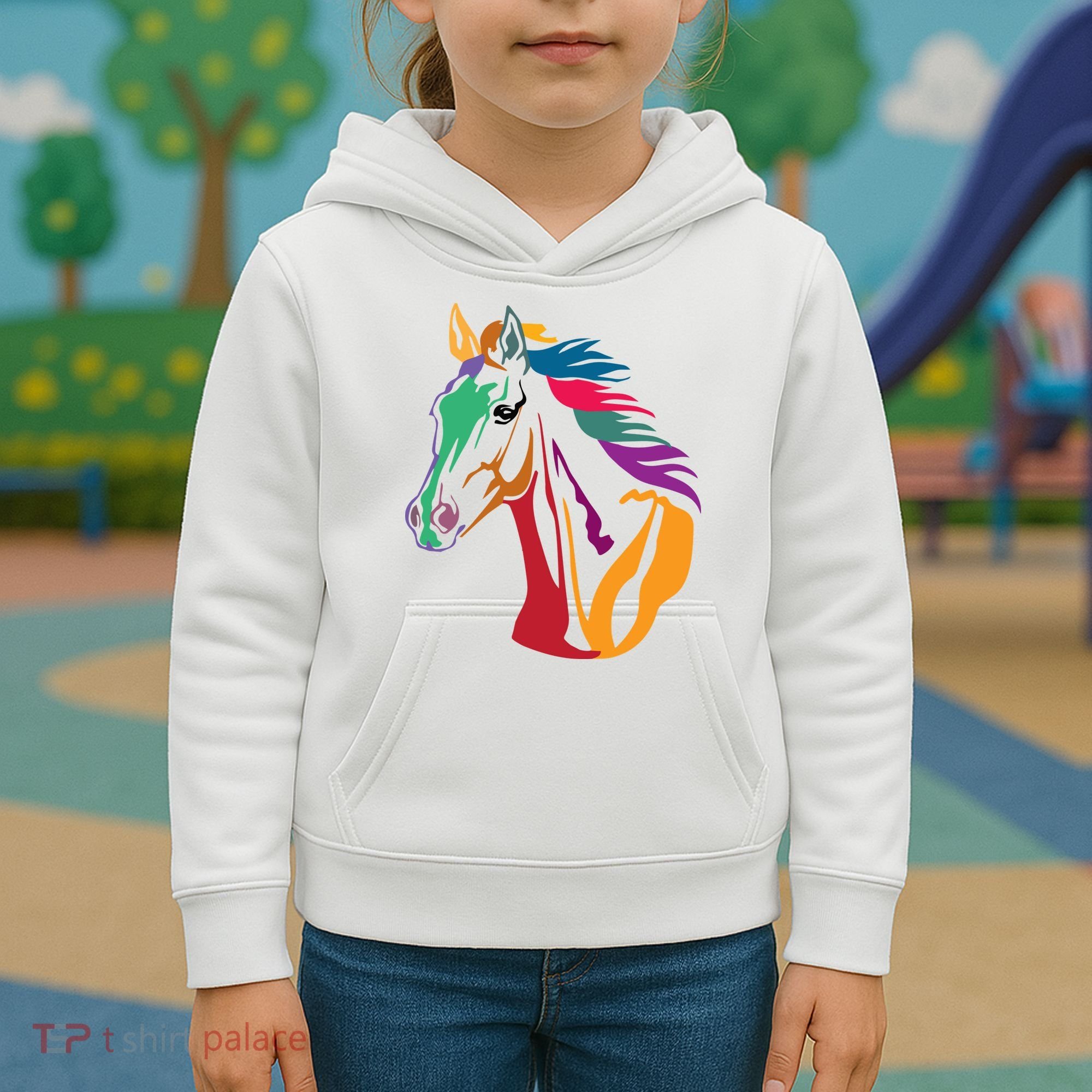 Rainbow Horse Lover Cute Kids Hoodie