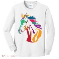 Rainbow Horse Lover Cute Kids Long Sleeve Shirt thumb 0