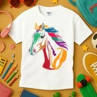 Rainbow Horse Lover Cute Kids T-Shirt thumb 3