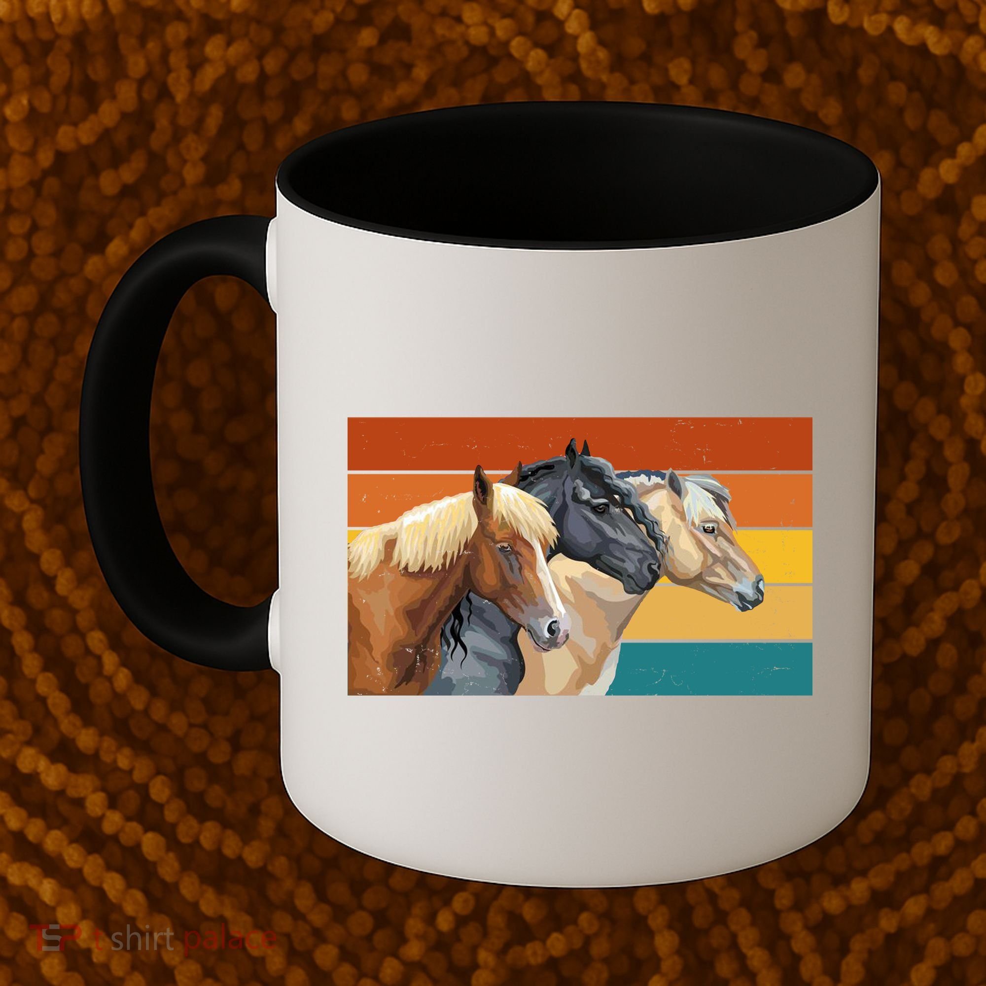 Retro Horses Lover Cute Gift Coffee Mug