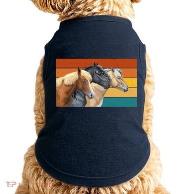 Retro Horses Lover Cute Gift Doggie Tank