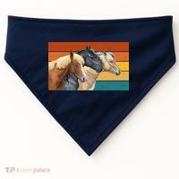 Retro Horses Lover Cute Gift USA-Made Doggie Bandana thumb 0