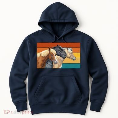 Retro Horses Lover Cute Gift Hoodie