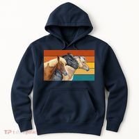 Retro Horses Lover Cute Gift Hoodie thumb 0