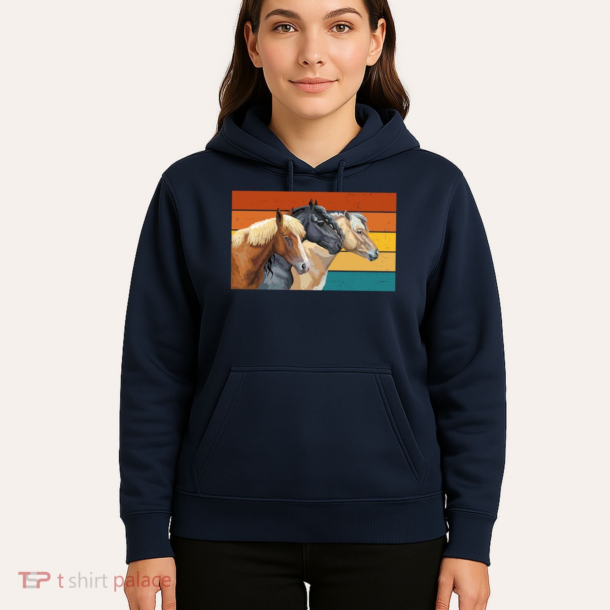 Retro Horses Lover Cute Gift Hoodie