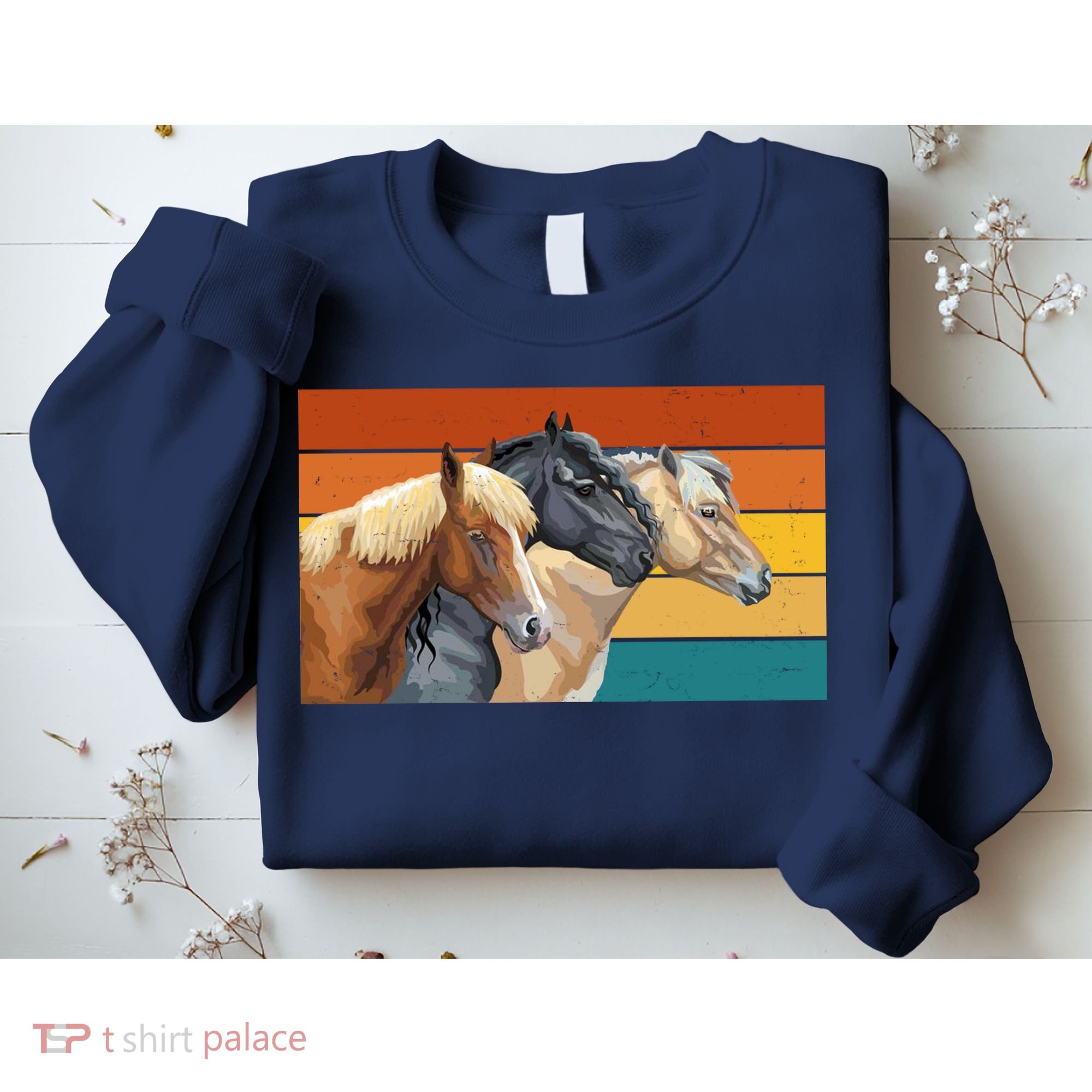 Retro Horses Lover Cute Gift Sweatshirt