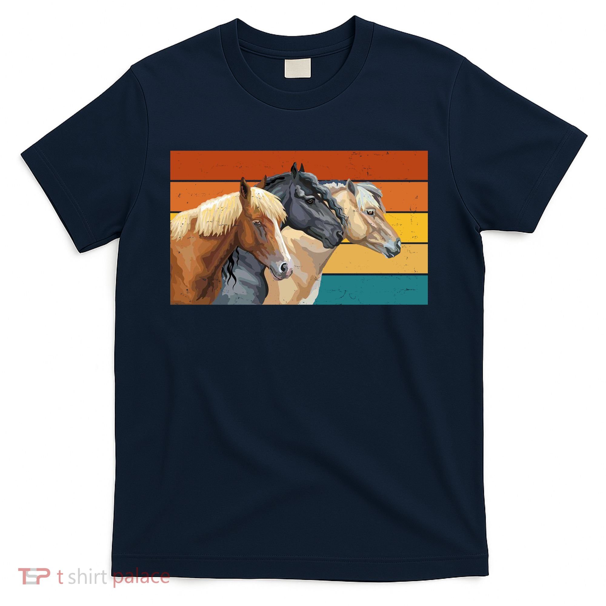 Retro Horses Lover Cute Gift T-Shirt