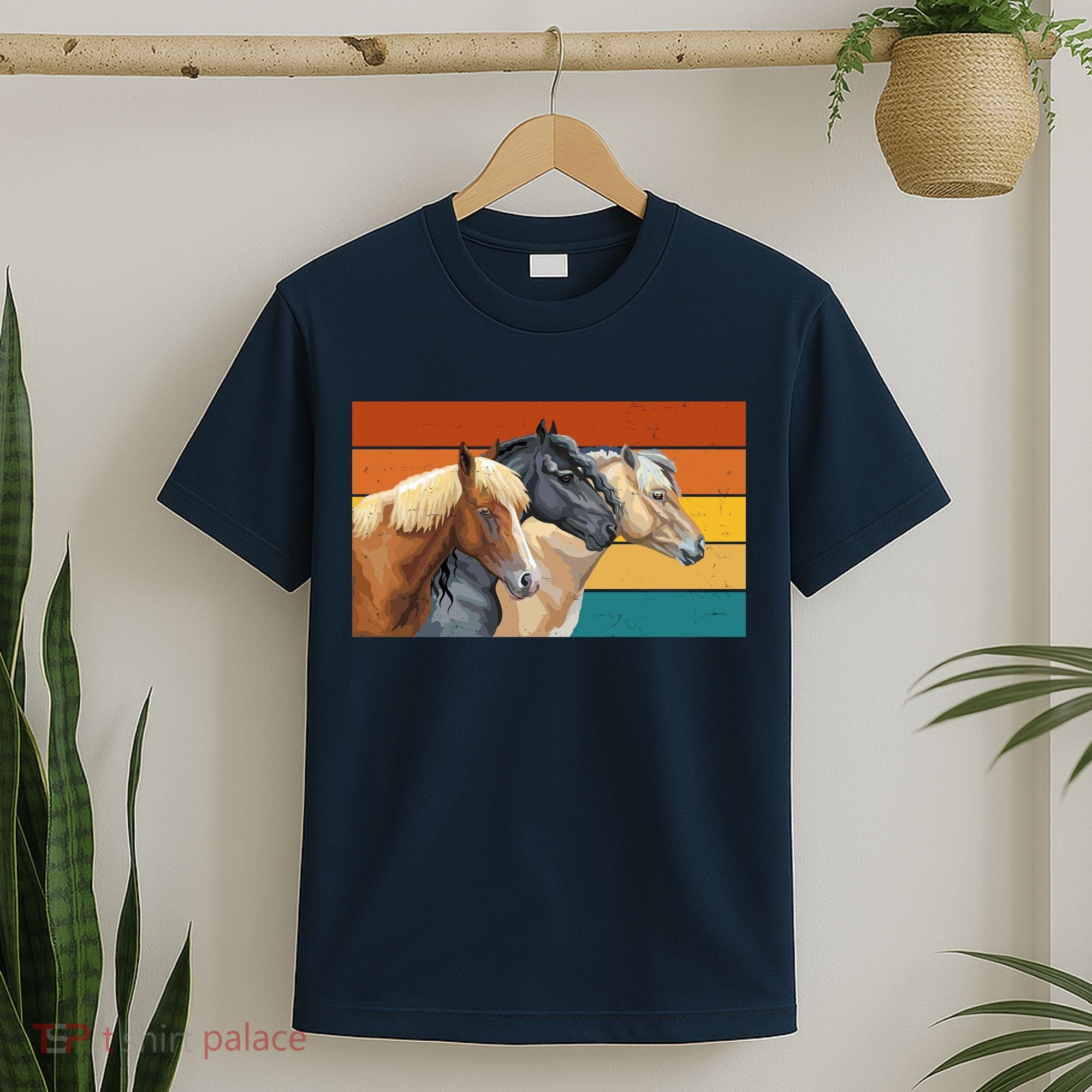 Retro Horses Lover Cute Gift T-Shirt