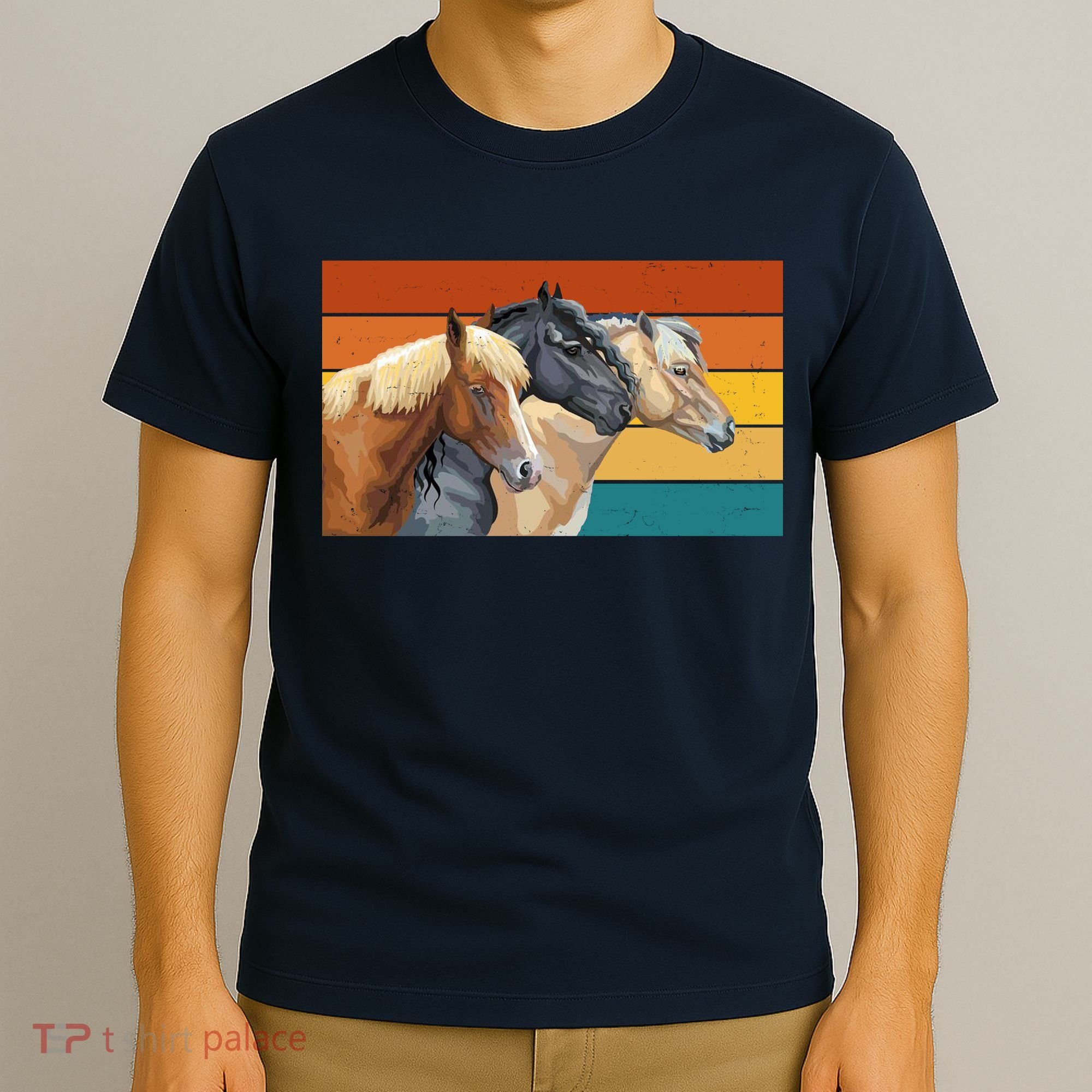 Retro Horses Lover Cute Gift T-Shirt