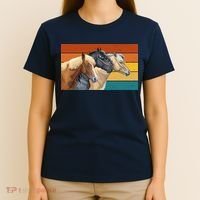 Retro Horses Lover Cute Gift T-Shirt thumb 4
