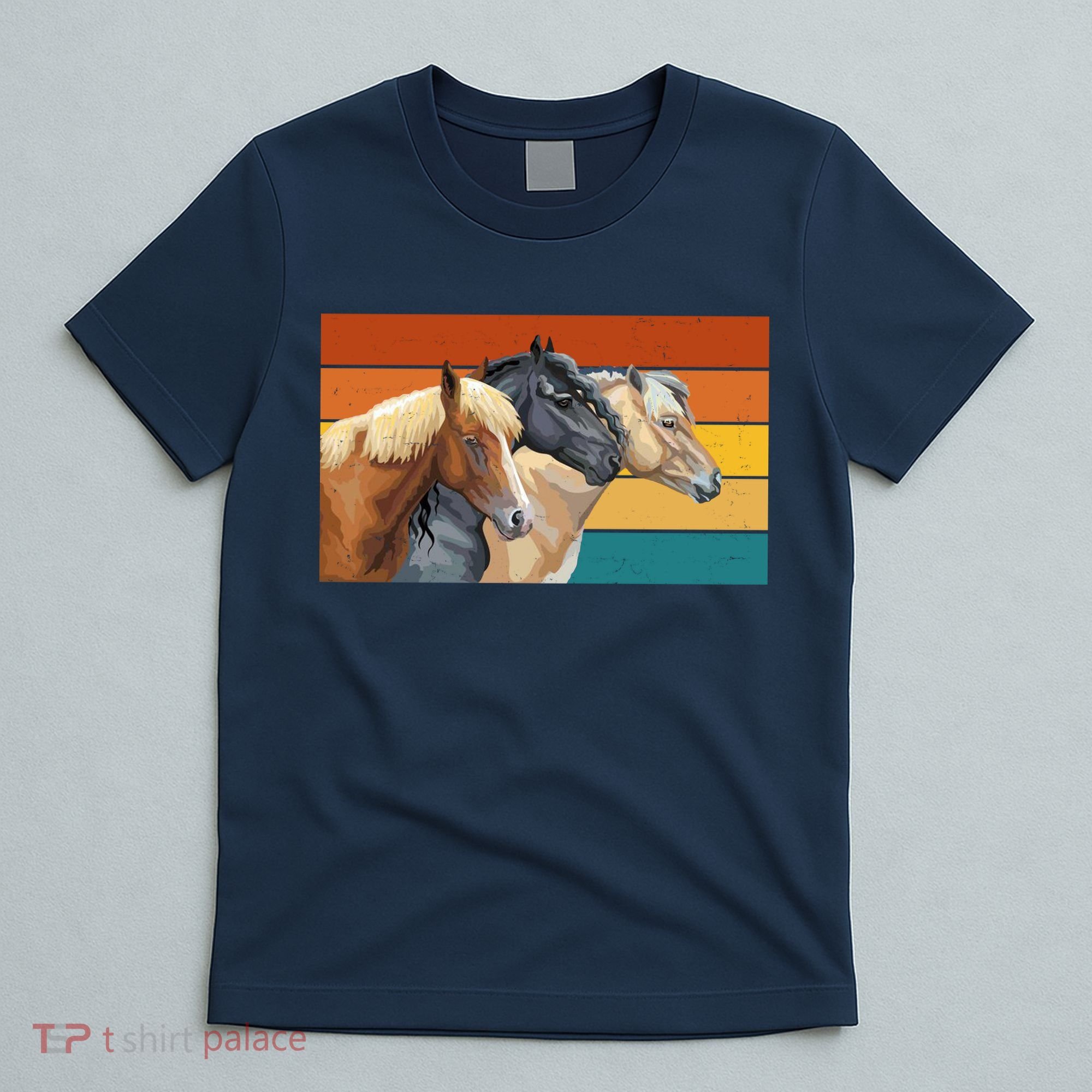 Retro Horses Lover Cute Gift T-Shirt