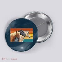 Retro Horses Lover Cute Gift Button thumb 0