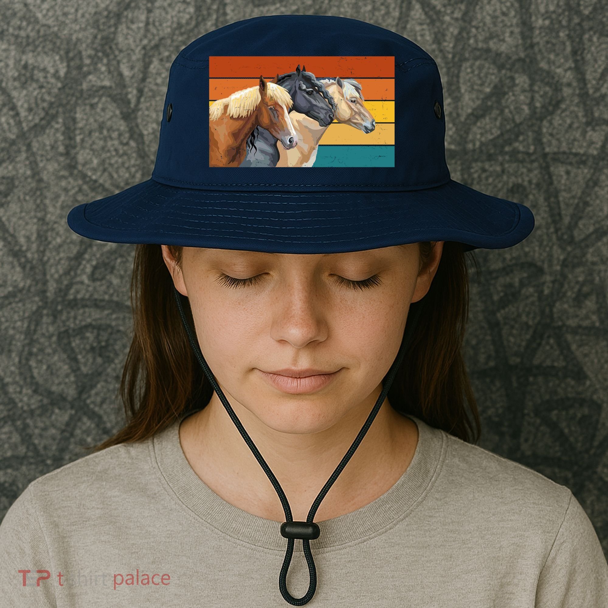 Retro Horses Lover Cute Gift Bucket Hat