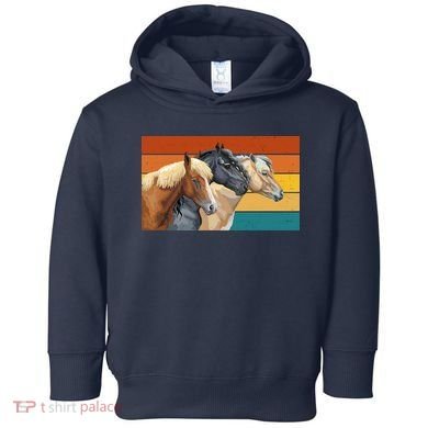 Retro Horses Lover Cute Gift Toddler Hoodie