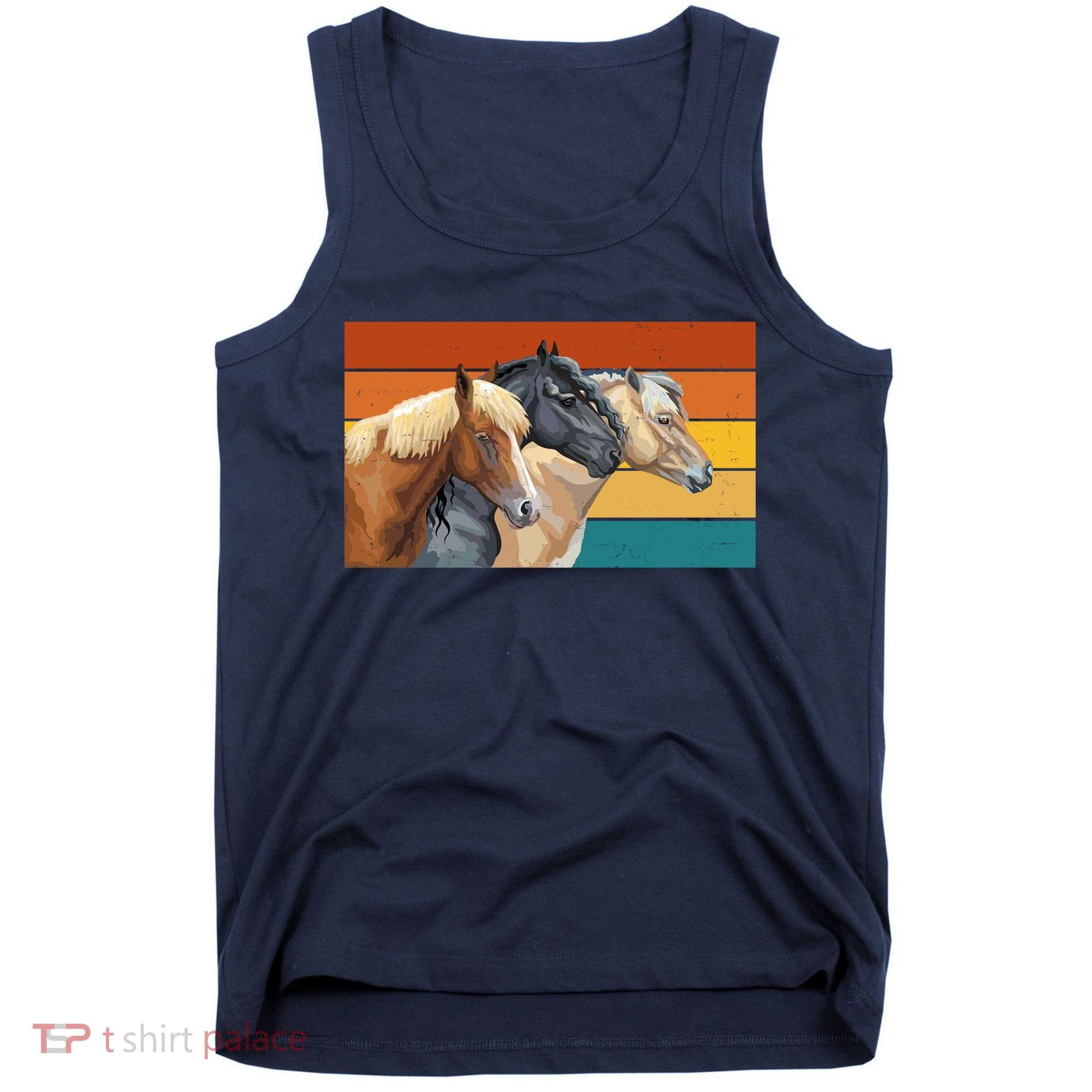 Retro Horses Lover Cute Gift Tank Top