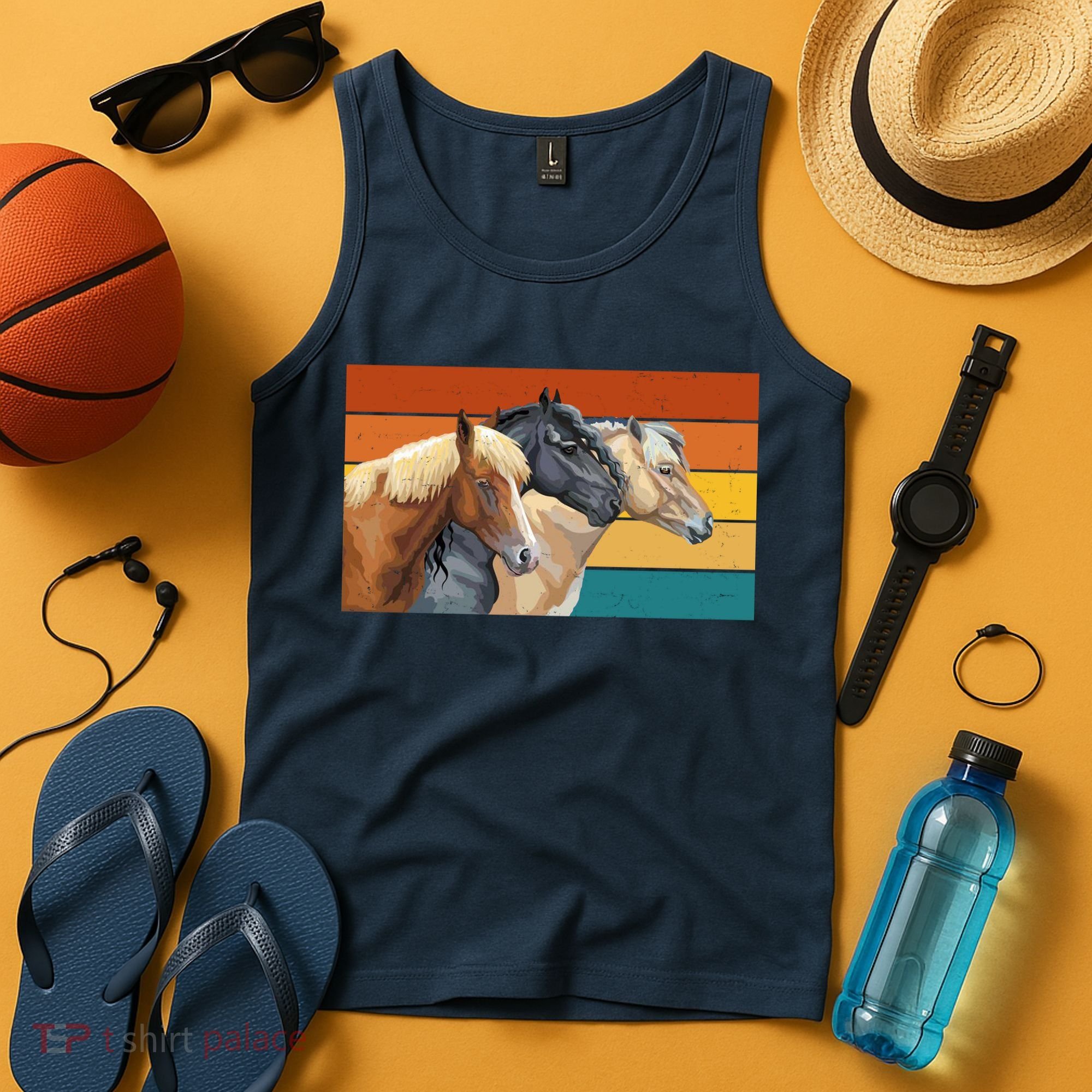 Retro Horses Lover Cute Gift Tank Top