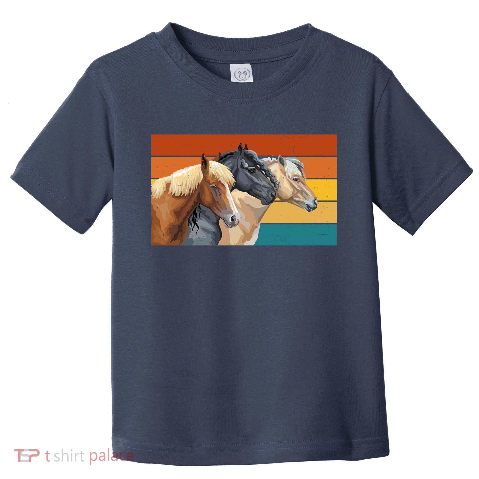 Retro Horses Lover Cute Gift Toddler T-Shirt