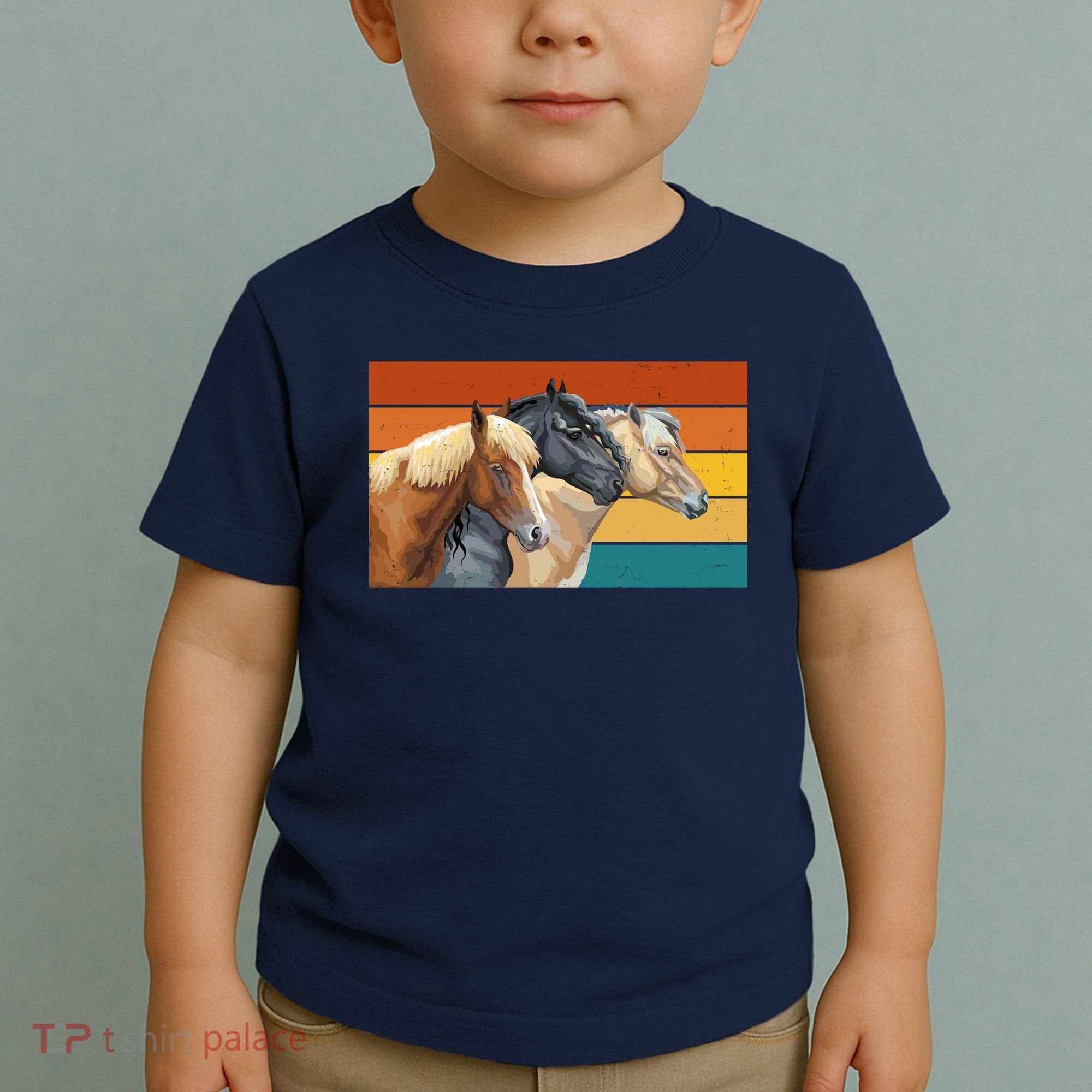 Retro Horses Lover Cute Gift Toddler T-Shirt