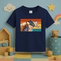 Retro Horses Lover Cute Gift Toddler T-Shirt thumb 3