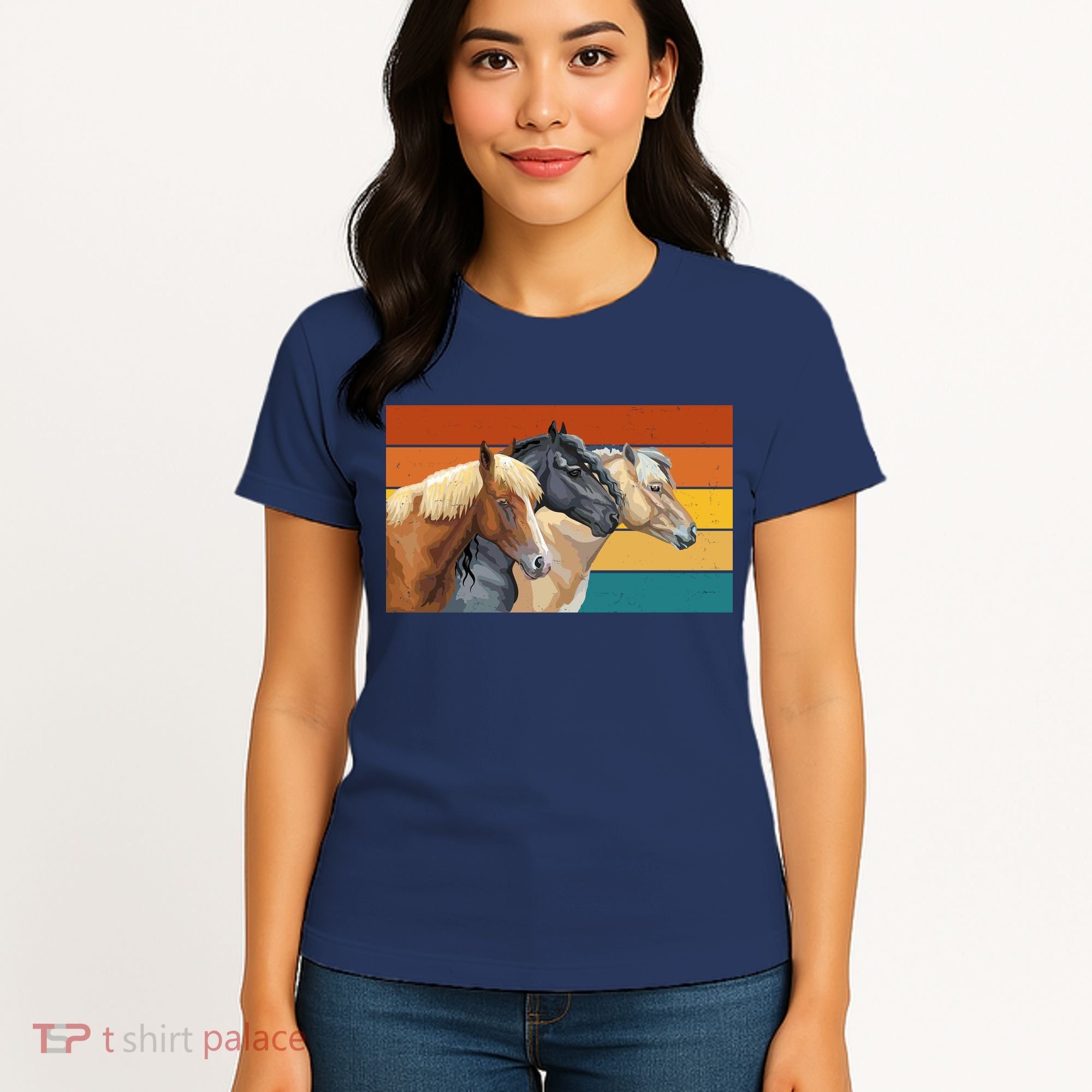 Retro Horses Lover Cute Gift Women's T-Shirt