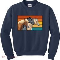 Retro Horses Lover Cute Gift Kids Sweatshirt thumb 0