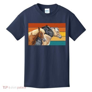 Retro Horses Lover Cute Gift Kids T-Shirt